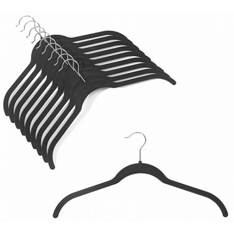 Slim-Line Black Shirt Hangers - Closet Hanger Factory
