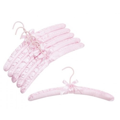10 Pink Baby Satin Padded Hangers - Closet Hanger Factory