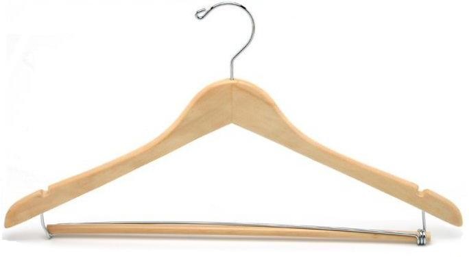 Contoured Suit Hanger w/Locking Bar - Closet Hanger Factory