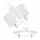 12" White Childrens Satin Padded Hangers w/Clips