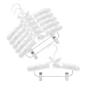 12" White Childrens Satin Padded Hangers w/Clips